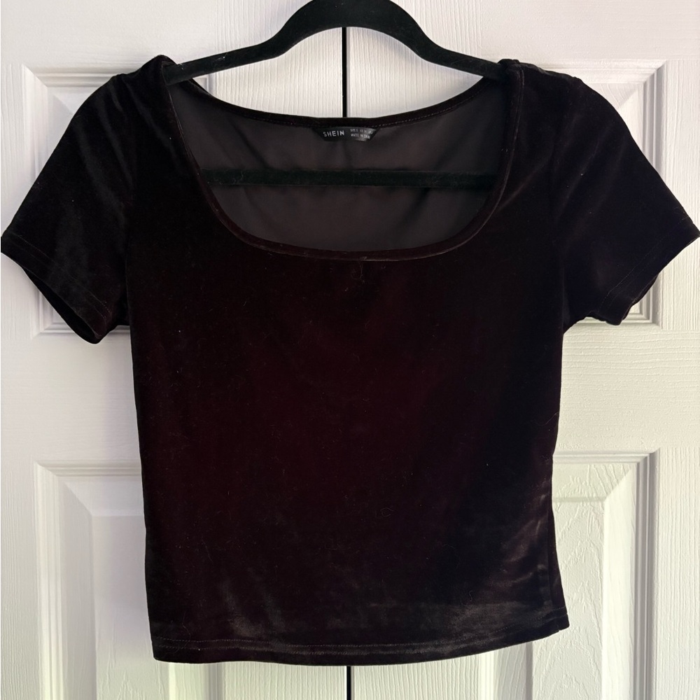 Black Square Neck Top
